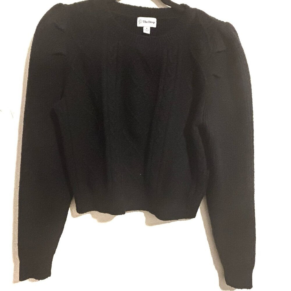 The Drop Puff Sleeve Shoulder Cable Sweater